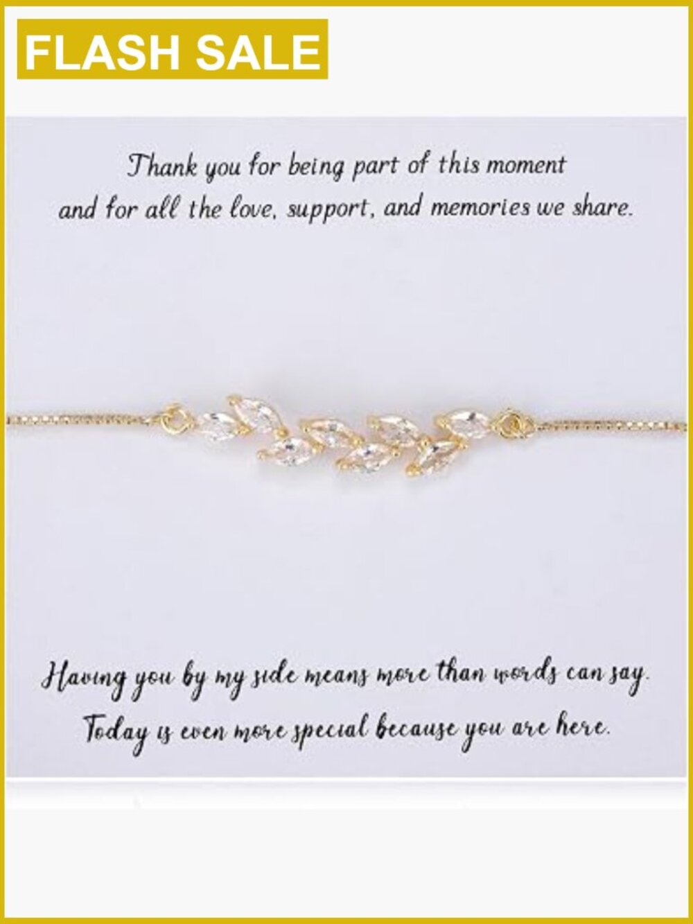 Cubic Zirconia Leaf Bracelet Bridesmaid Wedding Jewelry